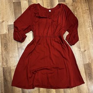 Rust Midi Boho Dress